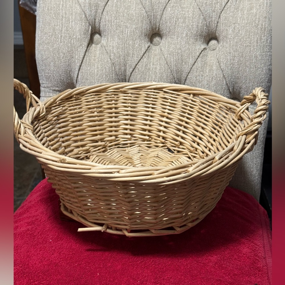 Natural Woven Basket 13” X 13” 5” depth